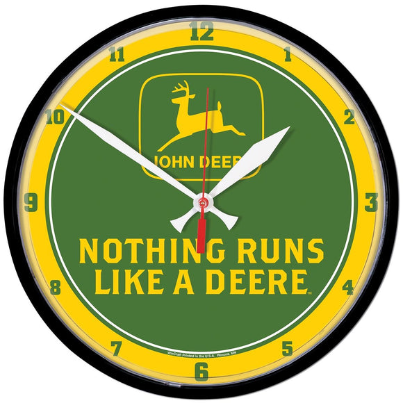 John Deere Yellow NRLAD Logo Clock