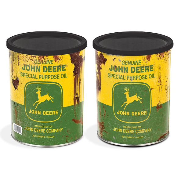 John Deere Green Genuine JD Oil Tin With Lid