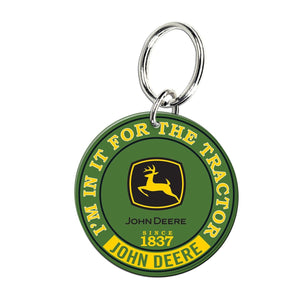 John Deere Green Tractor Key Ring