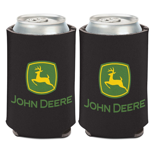 John Deere Black TM Logo Can Cooler