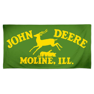John Deere Green Vintage Logo Beach Towel