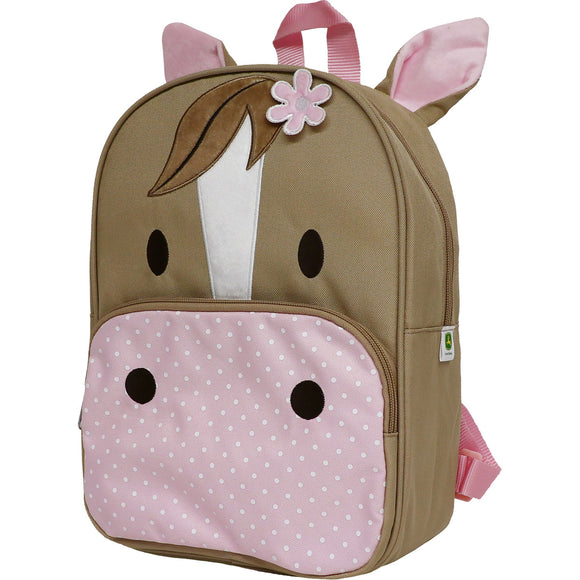 John Deere Pink and Brown Toddler Backpack
