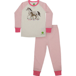 John Deere Child Girl Horse PJ Set