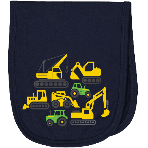 John Deere Construction Icons Burp Cloth
