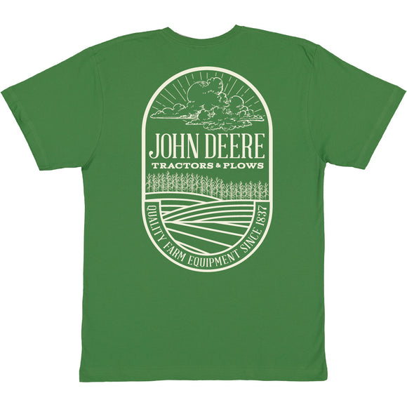 John Deere Mens White Field Tee