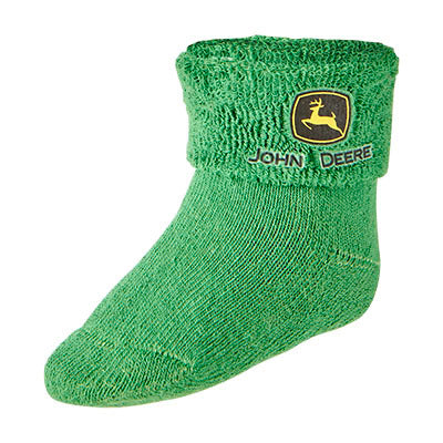 John Deere Infant Bootie Sock Logo Green 6-12month