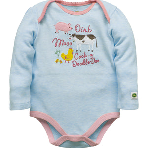 John Deere Infant Girl Bodyshirt Oink Moo