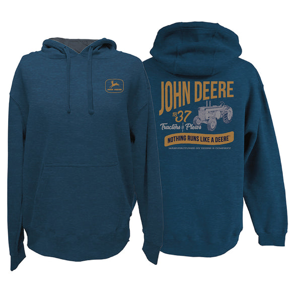 John Deere Mens Navy Vintage Hoodie