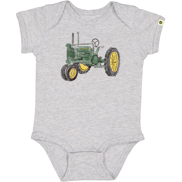 John Deere Infant Sketched Tractor Bodysuit