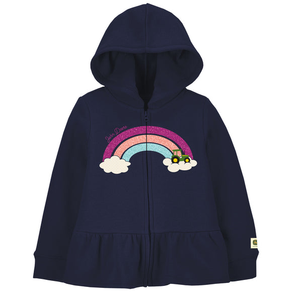 John Deere Toddler Rainbow Peplum Zip Hoodie