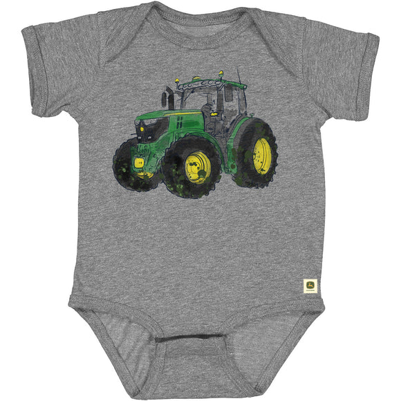 John Deere Infant Watercolor Tractor Bodysuit