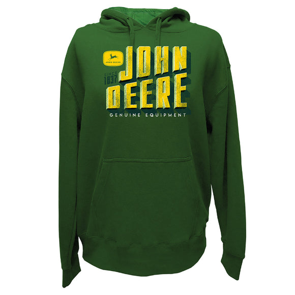 John Deere Mens Green Split Name Pullover Hoodie